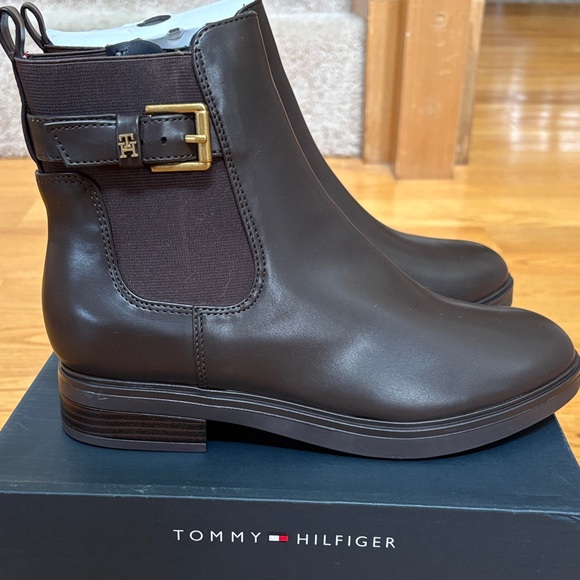 Tommy Hilfiger Shoes - New in box, Tommy Hilfiger Dark Brown Ankle Booties, 8.5